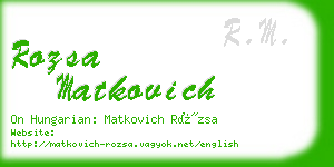 rozsa matkovich business card